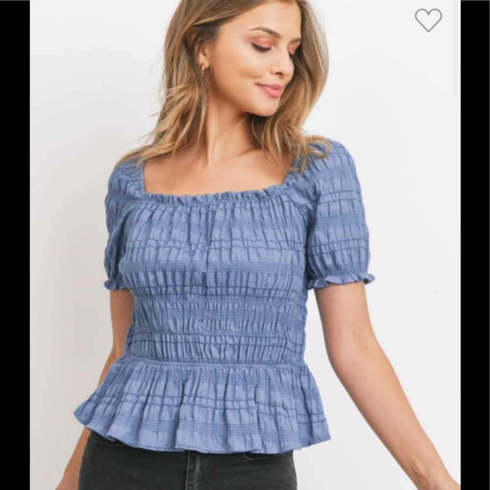 Square neck smocked top